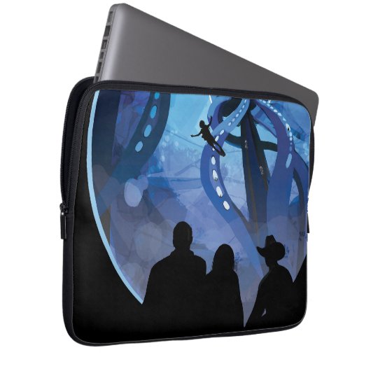 Retro Space Travel Poster - Jupiter's Moon Europa. Laptopschutzhülle (Vorne Rechts)