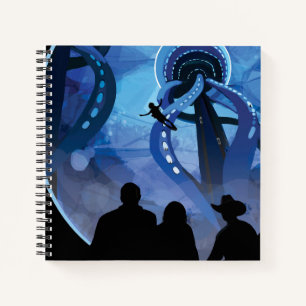 Retro Space Travel Poster - Jupiter's Moon Europa. Notizblock