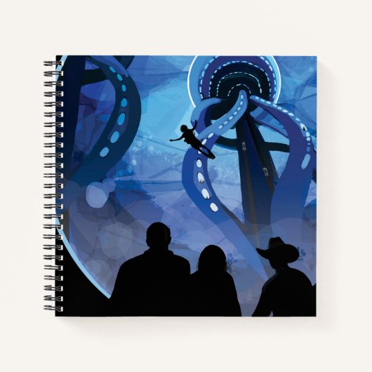 Retro Space Travel Poster - Jupiter's Moon Europa. Notizblock (Vorderseite)