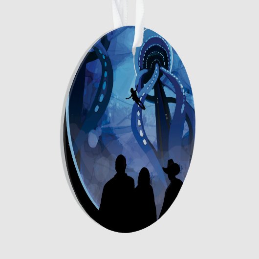 Retro Space Travel Poster - Jupiter's Moon Europa. Ornament (Vorderseite)