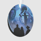 Retro Space Travel Poster - Jupiter's Moon Europa. Ornament (Vorderseite)