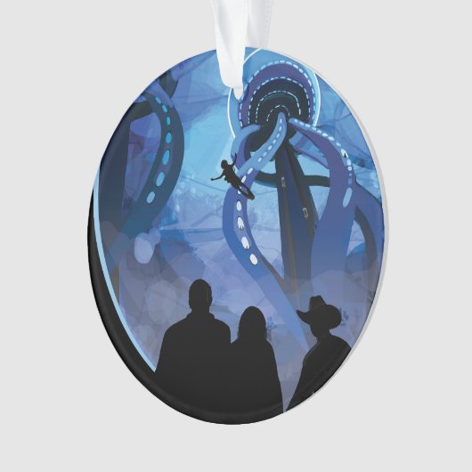 Retro Space Travel Poster - Jupiter's Moon Europa. Ornament (Vorderseite)