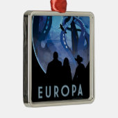 Retro Space Travel Poster - Jupiter's Moon Europa. Ornament Aus Metall (Rechts)