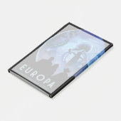 Retro Space Travel Poster - Jupiter's Moon Europa. Post-it Klebezettel (angewinkelt)