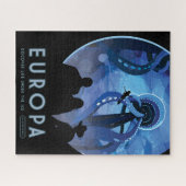 Retro Space Travel Poster - Jupiter's Moon Europa. Puzzle (Horizontal)