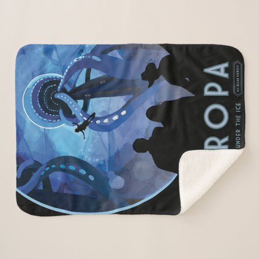 Retro Space Travel Poster - Jupiter's Moon Europa. Sherpadecke (Vorderseite (Horizontal))