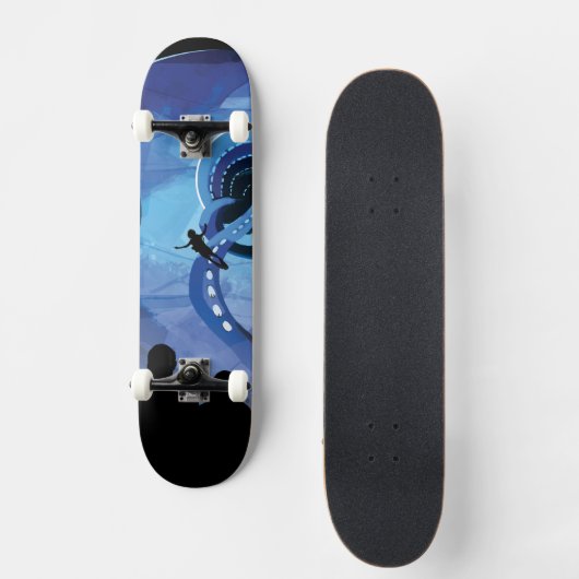 Retro Space Travel Poster - Jupiter's Moon Europa. Skateboard (Vorderseite)