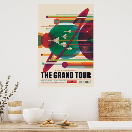 Retro Space Travel Poster - Solar System Grand Tou (Küche)
