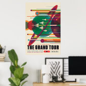 Retro Space Travel Poster - Solar System Grand Tou (Heimbüro)