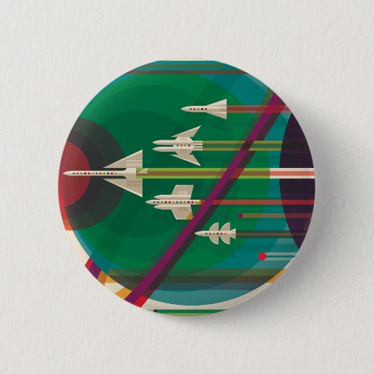 Retro Space Travel Poster - Solar System Grand Tou Button (Vorderseite)