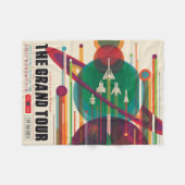 Retro Space Travel Poster - Solar System Grand Tou Fleecedecke (Vorderseite (Horizontal))
