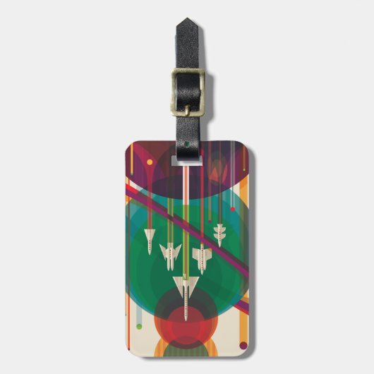 Retro Space Travel Poster - Solar System Grand Tou Gepäckanhänger (Vorderseite vertikal)