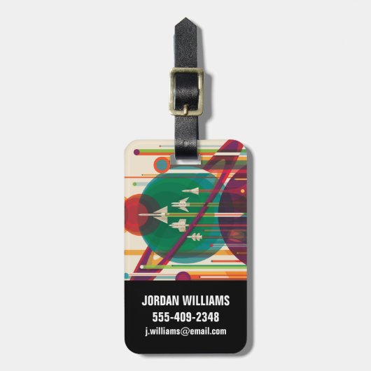 Retro Space Travel Poster - Solar System Grand Tou Gepäckanhänger (Vorderseite vertikal)