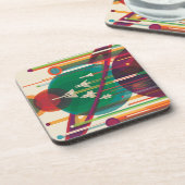 Retro Space Travel Poster - Solar System Grand Tou Getränkeuntersetzer (Linke Seite)