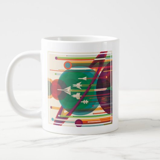 Retro Space Travel Poster - Solar System Grand Tou Jumbo-Tasse (Links)