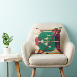 Retro Space Travel Poster - Solar System Grand Tou Kissen