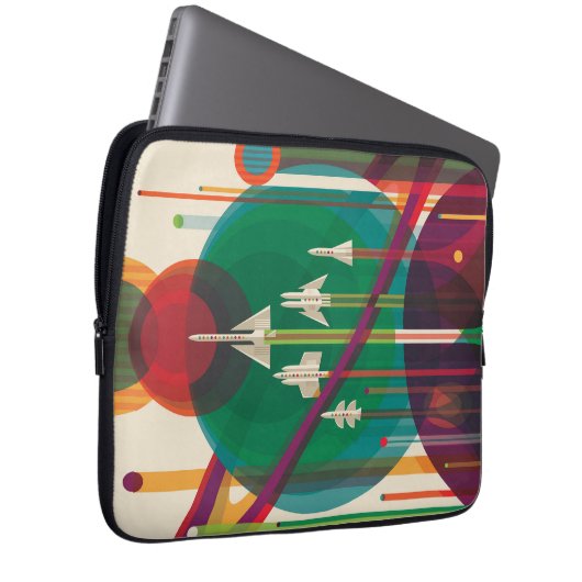 Retro Space Travel Poster - Solar System Grand Tou Laptopschutzhülle (Vorne Rechts)