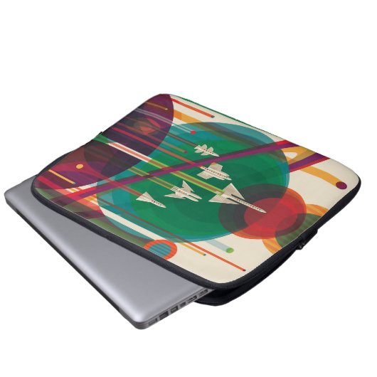 Retro Space Travel Poster - Solar System Grand Tou Laptopschutzhülle (Vorne Knopf)