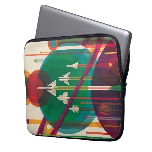 Retro Space Travel Poster - Solar System Grand Tou Laptopschutzhülle (Vorderseite Links)