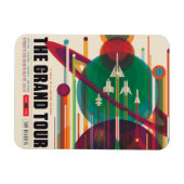Retro Space Travel Poster - Solar System Grand Tou Magnet (Horizontal)