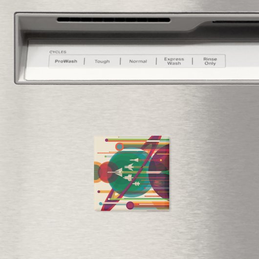 Retro Space Travel Poster - Solar System Grand Tou Magnet (In Situ (Geschirrspüler))