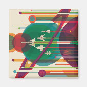 Retro Space Travel Poster - Solar System Grand Tou Magnet (Vorne)