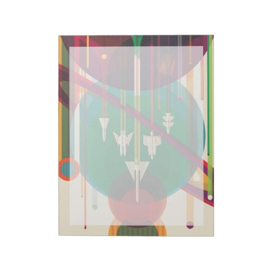 Retro Space Travel Poster - Solar System Grand Tou Notizblock (Rotiert)