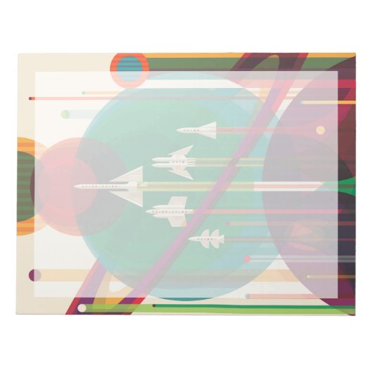 Retro Space Travel Poster - Solar System Grand Tou Notizblock (Vorderseite)