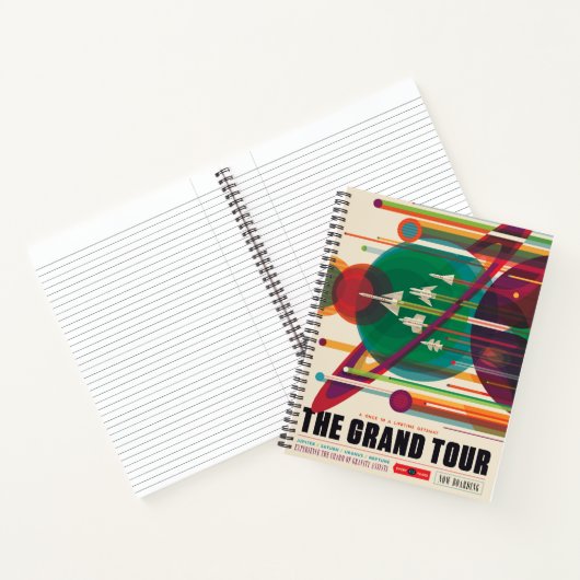 Retro Space Travel Poster - Solar System Grand Tou Notizblock (Innenseite)