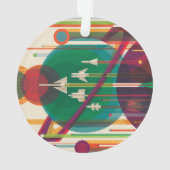 Retro Space Travel Poster - Solar System Grand Tou Ornament (Rückseite)