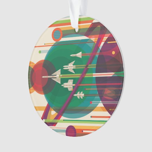 Retro Space Travel Poster - Solar System Grand Tou Ornament (Vorderseite)