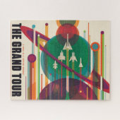Retro Space Travel Poster - Solar System Grand Tou Puzzle (Horizontal)