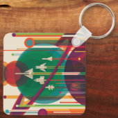 Retro Space Travel Poster - Solar System Grand Tou Schlüsselanhänger (Rückseite)