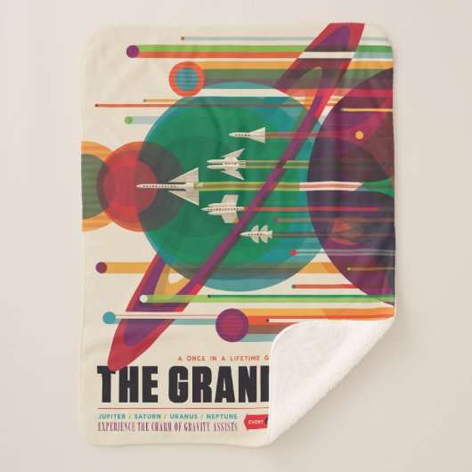 Retro Space Travel Poster - Solar System Grand Tou Sherpadecke (Vorderseite)