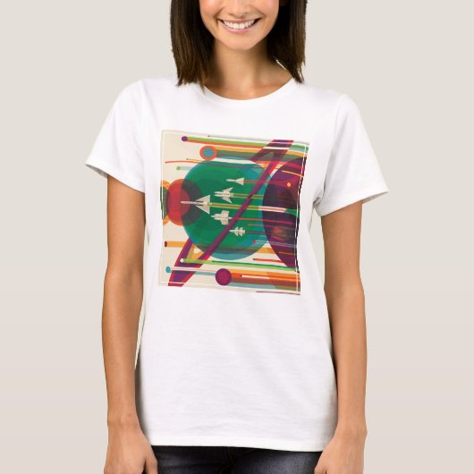 Retro Space Travel Poster - Solar System Grand Tou T-Shirt (Vorderseite)