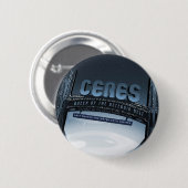 Retro Space Travel Poster-Zwerg Planet Ceres. Button (Vorne & Hinten)