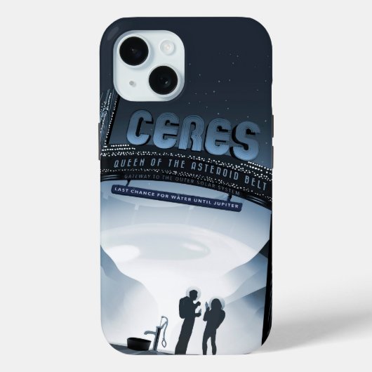 Retro Space Travel Poster-Zwerg Planet Ceres. Case-Mate iPhone Hülle (Rückseite)
