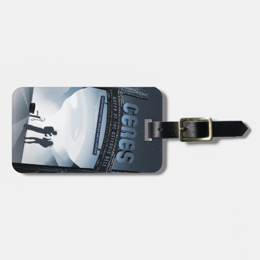 Retro Space Travel Poster-Zwerg Planet Ceres. Gepäckanhänger (Vorderseite horizontal)