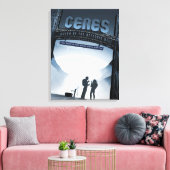 Retro Space Travel Poster-Zwerg Planet Ceres. Leinwanddruck (Insitu (Wohnzimmer))
