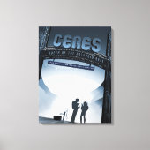 Retro Space Travel Poster-Zwerg Planet Ceres. Leinwanddruck (Vorderseite)