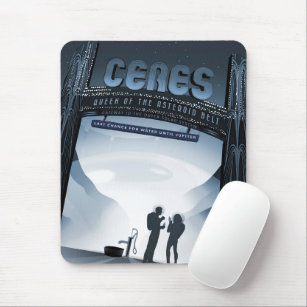 Retro Space Travel Poster-Zwerg Planet Ceres. Mousepad