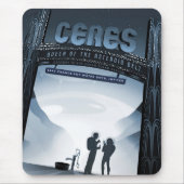 Retro Space Travel Poster-Zwerg Planet Ceres. Mousepad (Vorne)