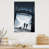 Retro Space Travel Poster-Zwerg Planet Ceres. Poster (Küche)