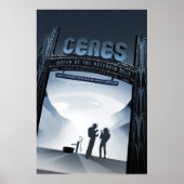 Retro Space Travel Poster-Zwerg Planet Ceres. Poster (Vorne)
