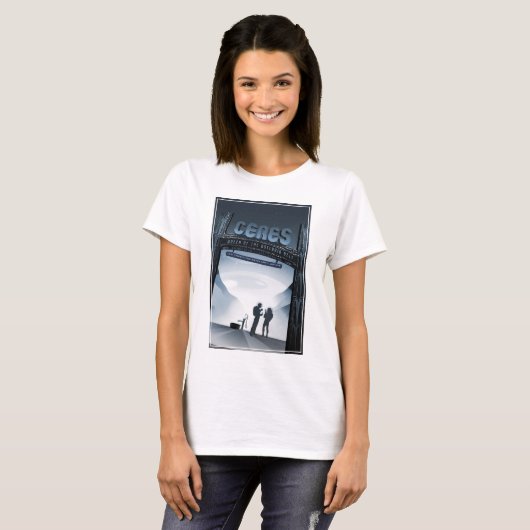 Retro Space Travel Poster-Zwerg Planet Ceres. T-Shirt (Vorne ganz)