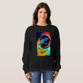 Retro Spaceman Astronaut Vintage Psychedelic Tripp Sweatshirt (Vorne ganz)