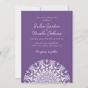 Retro-spanische abstrakte Blumen-Mandala-Hochzeit Einladung