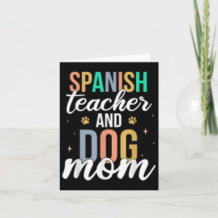 Retro Spanischlehrer &amp; Hundemutter Lustig Erst Karte