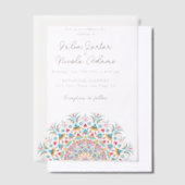 Retro Spanish Abstrakt Floral Mandala Wedding Pergament Einladungen (Versetzt)