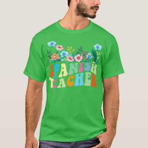 Retro Spanish Teacher gibt Blume für Frauen T-Shirt